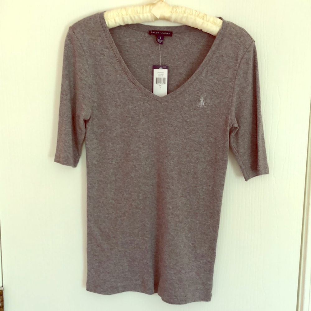 🌞Ralph Lauren Grey T-Shirt SZ LG NWT
